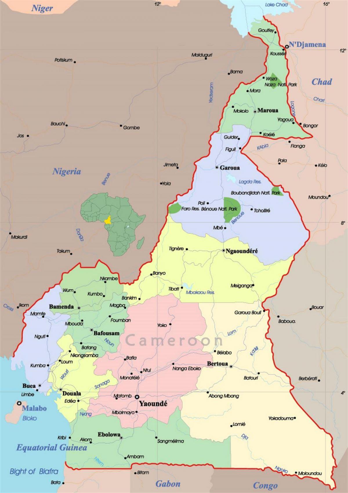 الخريطة السياسية cameroo