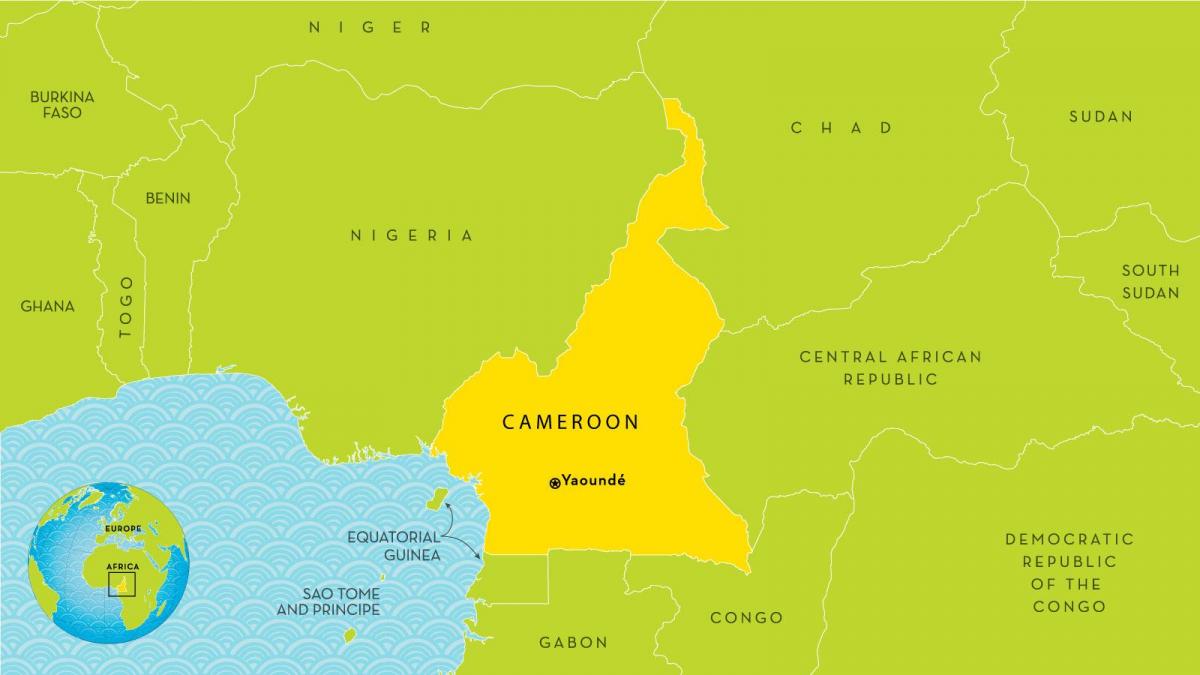 خريطة الكاميرون والدول المحيطة